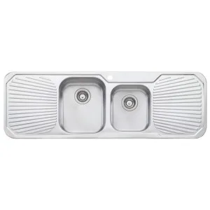 Oliveri Petite 1 and 3/4 Bowl Topmount Sink with Double Drainer PE341-1TH by Oliveri, a Kitchen Sinks for sale on Style Sourcebook