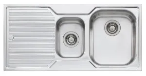 Oliveri Diaz 1 & 1/2 Bowl Topmount Sink with Left Hand Drainer DZ102NTH by Oliveri, a Kitchen Sinks for sale on Style Sourcebook