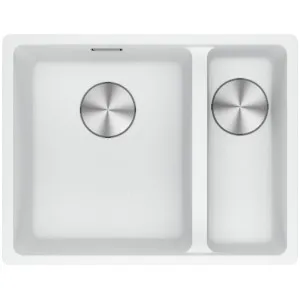 Franke Maris 340/150mm 1 and 1/2 Bowl Right Flushmount Sink with Extension Drainer Polar White MRG260SBRPW-FPC by Franke, a Kitchen Sinks for sale on Style Sourcebook