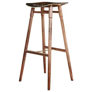 Mr Frag Dowel Stool 740 - Walnut and Brass Seat DOWEL740-6 by Mr Frag, a Chairs for sale on Style Sourcebook