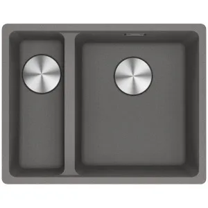 Franke Maris 340/150mm 1 and 1/2 Bowl Left Flushmount Sink with Extension Drainer Stone Grey MRG260SBLSG-FPC by Franke, a Kitchen Sinks for sale on Style Sourcebook