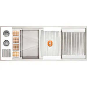 The Galley Ideal WashStation 3S + DryDock Culinary Kit White IWA-3-S-DD-12-S-WH by The Galley, a Kitchen Sinks for sale on Style Sourcebook