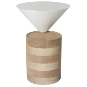 De La Espada Laurel Side Table - Danish Oiled Ash and Bone Gloss 103SA-LSTDANOILASHBG by De La Espada, a Side Table for sale on Style Sourcebook