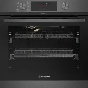 Westinghouse 60cm Multi-Function Pyrolytic Oven with AirFry and SteamBake Dark Stainless Steel WVEP6717DD by Westinghouse, a Ovens for sale on Style Sourcebook