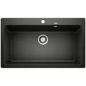 Blanco NAYA XL 9 Single Large Bowl Inset with Overflow and Tap Ledge NAYAXL9BK5 by Blanco, a Kitchen Sinks for sale on Style Sourcebook