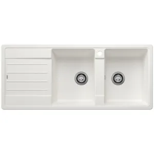 Blanco LEGRA 8S Double Bowl Top Mount Sink with Left Hand DrainerSilgranit White 528068 by Blanco, a Kitchen Sinks for sale on Style Sourcebook