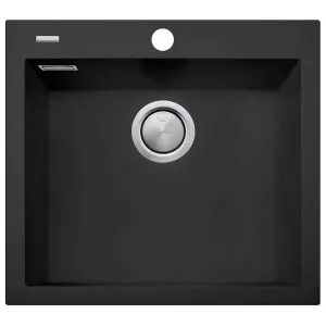 Oliveri Santorini Large Single Bowl Topmount Sink Matte Black ST-MB1551-OF by Oliveri, a Kitchen Sinks for sale on Style Sourcebook