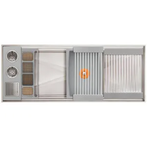 The Galley Ideal ThinTop WashStation 3S Plus DryDock 12 Exclusive Gray Resin IWA3SDD12STTGR by The Galley, a Kitchen Sinks for sale on Style Sourcebook