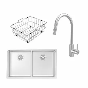 Abey Montego Double Bowl Sink Pack MOA360DTPK by Abey, a Kitchen Sinks for sale on Style Sourcebook