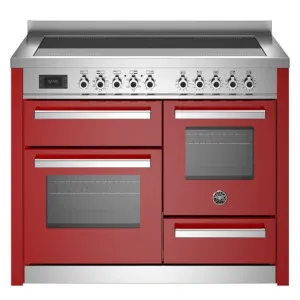 Bertazzoni Professional Series 110cm 5-Zone Induction Cooktop with Electric Triple Oven Cooker Rosso PRO115I3EROT by null, a Ovens for sale on Style Sourcebook