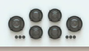 Pitt Foessa 6 Burner Natural Gas Cooktop Black Brass FOESSA6BTNG by null, a Cooktops for sale on Style Sourcebook