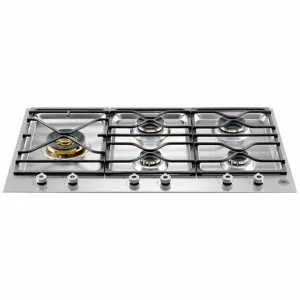 Bertazzoni 90cm Professional Series Natural Gas Stainless Steel Cooktop PM365S0X by null, a Cooktops for sale on Style Sourcebook