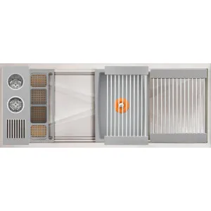 The Galley Ideal WashStation 3S + DryDock Wash Kit Gray IWA-3-S-DD-12-S-GR by The Galley, a Kitchen Sinks for sale on Style Sourcebook