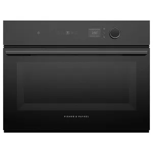 Fisher & Paykel 60cm Series 9 Minimal Compact Combi-Microwave Oven Black Glass OM60NMLB1 by Fisher & Paykel, a Microwave Ovens for sale on Style Sourcebook