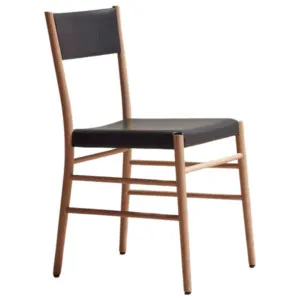 Pinch Avery Upholstered Dining Chair - Oak and Black Leather PI-DC-AV-OAK-HOU by Pinch, a Chairs for sale on Style Sourcebook