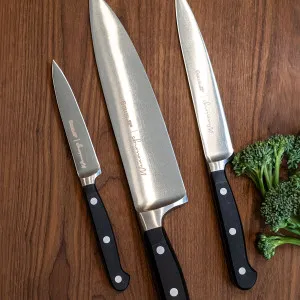 Smeg 3 Piece Knife Set with Wooden Block 38099-330 by Smeg, a Knives for sale on Style Sourcebook