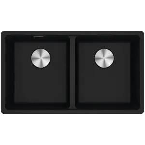 Franke Maris 350mm Double Bowl Undermount Sink with Extension Drainer Onyx MRG120-35ON-FPC by Franke, a Kitchen Sinks for sale on Style Sourcebook