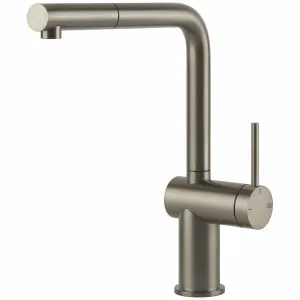 Gessi Inedito Pull Out Kitchen Mixer Tap Brushed Nickel 60403BN by Gessi, a Kitchen Taps & Mixers for sale on Style Sourcebook
