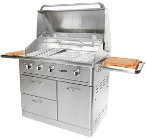 Capital 40 inches Cart Model 2 Burner Mobile LPG BBQ with Solid Flat Plate ACG40RFS1L by Capital, a BBQs for sale on Style Sourcebook