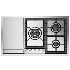 ILVE 90cm Professional Plus Gas Cooktop with Teppanyaki HCPT95FDSS by Ilve, a Cooktops for sale on Style Sourcebook
