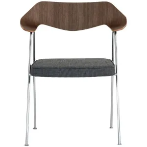 Case Furniture 675 Armchair in Walnut - Chrome Frame and Elum Dark Fabric RD301W2ELUM2CHR by Case Furniture, a Chairs for sale on Style Sourcebook