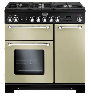 Falcon 90cm Kitchener Freestanding Dual Fuel Oven/Stove Cream and Chrome KCH90DFFCR-CH by Falcon, a Cooktops for sale on Style Sourcebook