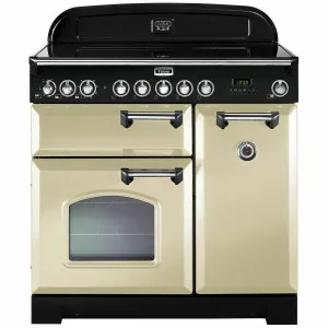 Falcon 90cm Classic Deluxe Freestanding Induction Oven/Stove Cream and Chrome CDL90EICRCH by Falcon, a Cooktops for sale on Style Sourcebook