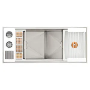 The Galley Ideal WashStation 4D Double Bowl Wash Kit White Resin IWA-4-D-WH by The Galley, a Kitchen Sinks for sale on Style Sourcebook