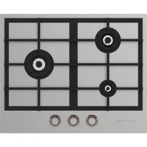 Spezialist 64cm 3 Burner Natural Gas Cooktop With SS Inset Surface S30643SSNG by Spezialist, a Cooktops for sale on Style Sourcebook