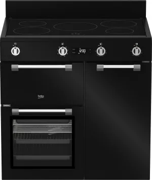 Beko 90 cm Black Induction Multi Door Freestanding Oven BRC916IMB by Beko, a Cooktops for sale on Style Sourcebook