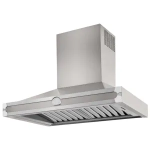 La Cornue Albertine 90cm Canopy Rangehood Brushed Stainless Steel with Brushed Nickel HS9IN21ET0 by La Cornue, a Rangehoods for sale on Style Sourcebook