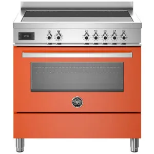 Bertazzoni 90cm Professional Orange Induction Freestanding Oven PRO95I1EART by Bertazzoni, a Cooktops for sale on Style Sourcebook