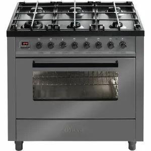ILVE 90cm Grigio Lusso Freestanding Dual Fuel Oven/Stove L096WM3GRD by Ilve, a Cooktops for sale on Style Sourcebook