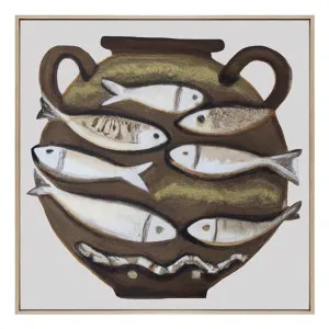 Rustica Fishpot Box Framed Canvas in 122 x 122cm by OZ Design, a Painted Canvases for sale on Style Sourcebook