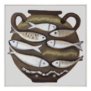 Rustica Fishpot Box Framed Canvas in 102 x 102cm by OZ Design, a Painted Canvases for sale on Style Sourcebook