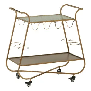 Gracie Bar Cart 75x75cm in Gold by OZ Design, a Sideboards, Buffets & Trolleys for sale on Style Sourcebook