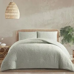 Morgan and Reid Gingham Eucalyptus Comforter Set by null, a Quilts & Bedspreads for sale on Style Sourcebook