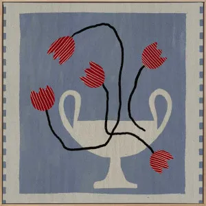 Out of Vase Blooms VI Muted Blue Canvas Art Print by Urban Road, a Prints for sale on Style Sourcebook