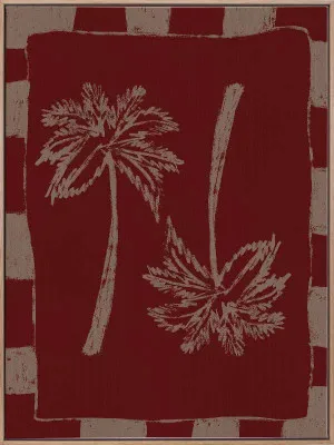 Palm Paradise Burgundy Canvas Art Print by Urban Road, a Prints for sale on Style Sourcebook