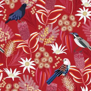 Moonlight Birds Raspberry Wallpaper by Urban Road, a Wallpaper for sale on Style Sourcebook