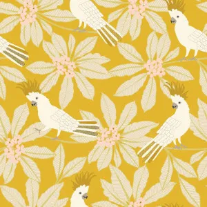 Sulphur Crested Cockatoo Citrus Wallpaper by Urban Road, a Wallpaper for sale on Style Sourcebook