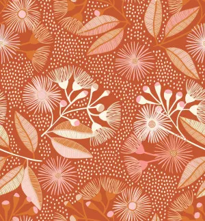Eucalyptus Blossum Terracotta Wallpaper by Urban Road, a Wallpaper for sale on Style Sourcebook