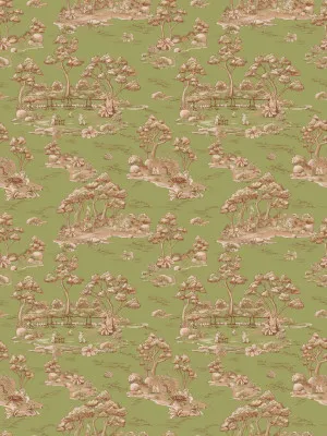 Bush Baby Village Toile Spring Sprout Green Wallpaper by Urban Road, a Wallpaper for sale on Style Sourcebook