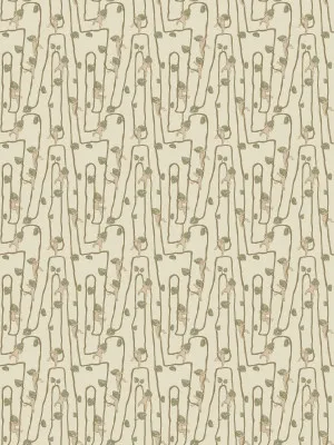 Giggly Bush Babies Light Cream Neutral Wallpaper by Urban Road, a Wallpaper for sale on Style Sourcebook