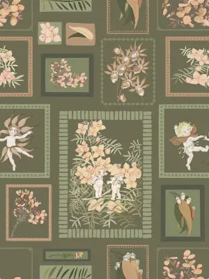 Little Bushland Memories Dark Olive Green Wallpaper by Urban Road, a Wallpaper for sale on Style Sourcebook