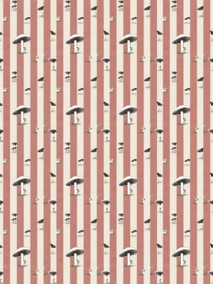 Toadstool Peakaboo Dark Warm Terra Pink Wallpaper by Urban Road, a Wallpaper for sale on Style Sourcebook