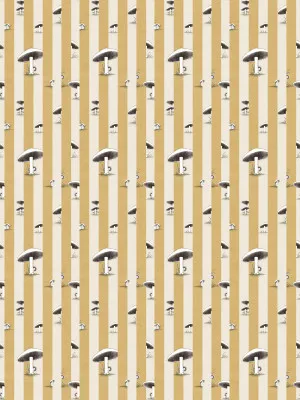 Toadstool Peakaboo Dark Warm Mustard Yellow Wallpaper by Urban Road, a Wallpaper for sale on Style Sourcebook