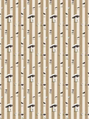 Toadstool Peakaboo Dark Cool Tan Brown Wallpaper by Urban Road, a Wallpaper for sale on Style Sourcebook