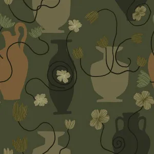 Ceremonia Dark Green Wallpaper by Urban Road, a Wallpaper for sale on Style Sourcebook