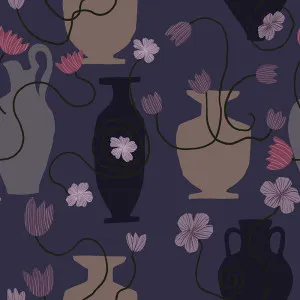 Ceremonia Navy Blue Wallpaper by Urban Road, a Wallpaper for sale on Style Sourcebook